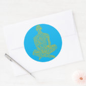 Ascetiek (baby met geel) ronde sticker (Envelop)