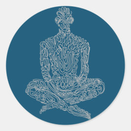 Ascetisch (marine w/ grijs) ronde sticker