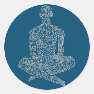 Ascetisch (marine w/ grijs) ronde sticker