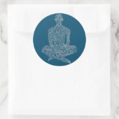 Ascetisch (marine w/ grijs) ronde sticker (Tas)