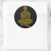 Ascetisch (zwart met geel) ronde sticker (Tas)