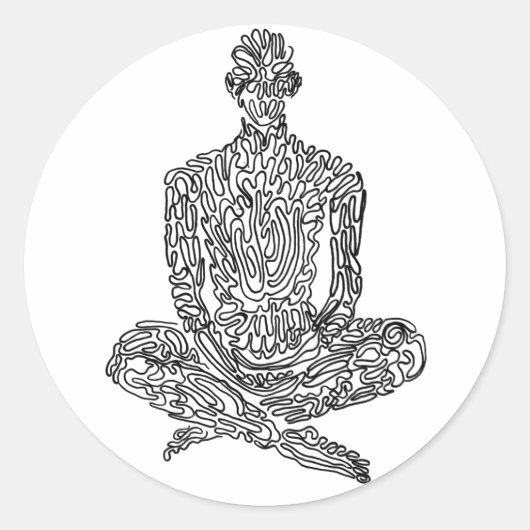 Ascetisch (zwart) ronde sticker (Voorkant)