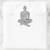 Ascetisch (zwart) ronde sticker (Tas)