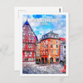 Aschaffenburg Duitsland Travel Waterverf Sketch Briefkaart (Voorkant / Achterkant)