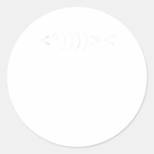 ASCII Art Fish Nerd Fisher Vist Geek PC Funny Ronde Sticker