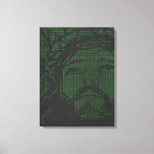 ASCII Art Jezus Doornenkroon Johannes 19:30 Canvas Afdruk