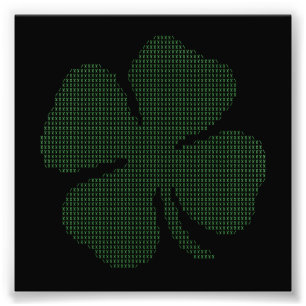 Ascii Art Shamrock Four Leaf Clover Foto Afdruk