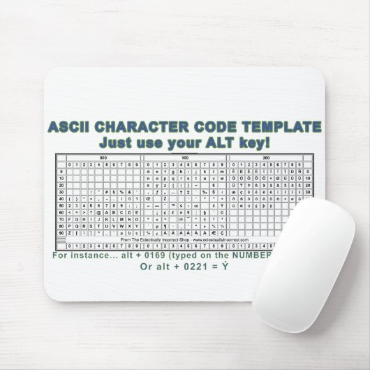 ASCII-code Muismat (Met muis)
