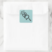 ASCII-muis Vierkante Sticker (Tas)