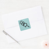 ASCII-muis Vierkante Sticker (Envelop)