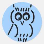 ASCII Owl Ronde Sticker (Voorkant)