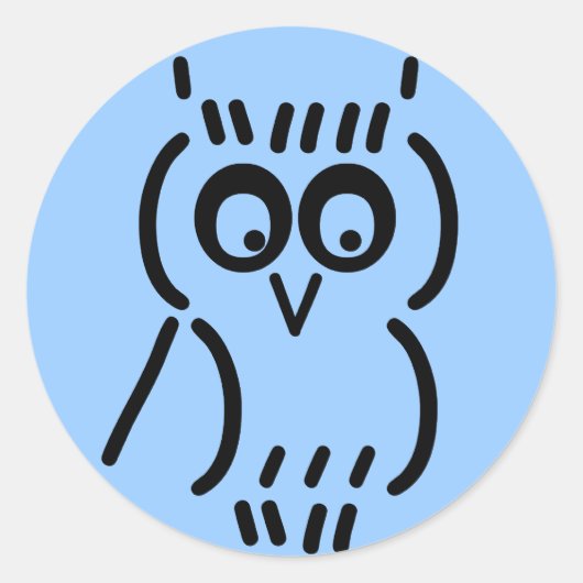 ASCII Owl Ronde Sticker (Voorkant)