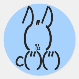 ASCII Rabbit Ronde Sticker