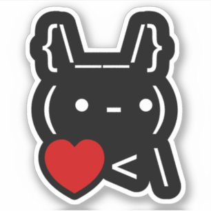 ASCII-tekst Kunstbundelkonijn neemt hart terug Sticker