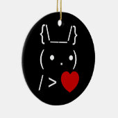 ASCII Text Art Bunny Rabbit geeft hart Keramisch Ornament (Rechts)