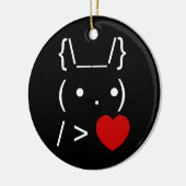 ASCII Text Art Bunny Rabbit geeft hart Keramisch Ornament (Links)