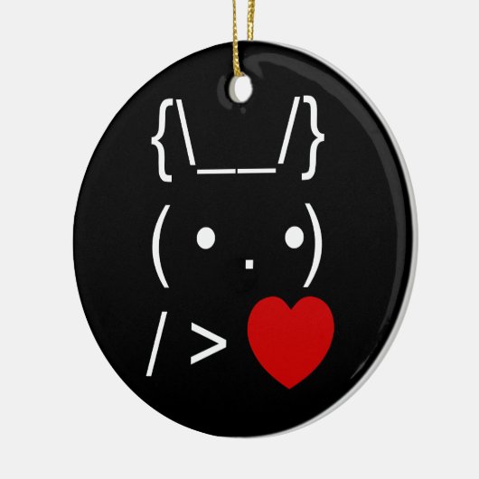 ASCII Text Art Bunny Rabbit geeft hart Keramisch Ornament (Links)