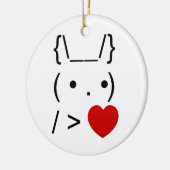 ASCII Text Art Bunny Rabbit geeft hart Keramisch Ornament (Links)