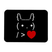 ASCII Text Art Bunny Rabbit geeft hart Magneet (Horizontaal)