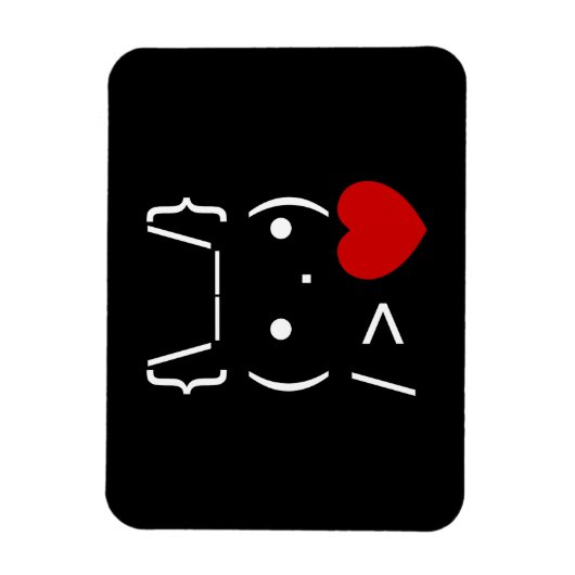 ASCII Text Art Bunny Rabbit geeft hart Magneet (Verticaal)