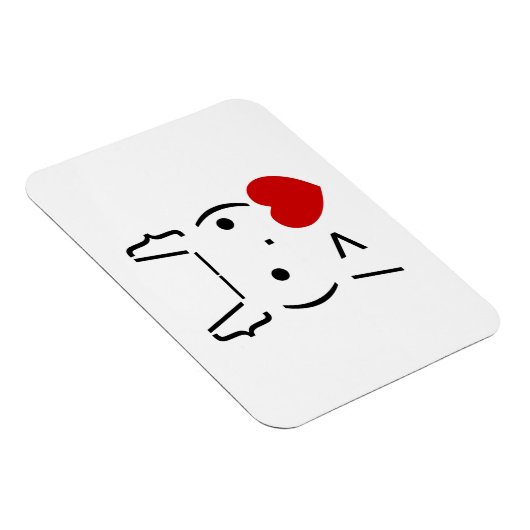 ASCII Text Art Bunny Rabbit geeft hart Magneet (Rechterzijde)