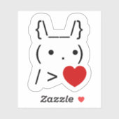 ASCII Text Art Bunny Rabbit geeft hart Sticker (Vel)