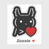 ASCII Text Art Bunny Rabbit geeft hart Sticker (Vel)