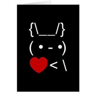 ASCII Text Art Bunny Rabbit Take Heart Back Kaart
