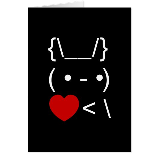 ASCII Text Art Bunny Rabbit Take Heart Back Kaart (Voorkant)