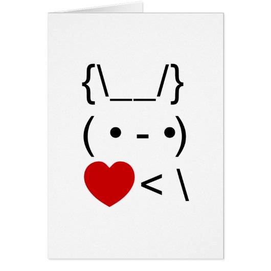ASCII Text Art Bunny Rabbit Take Heart Back Kaart (Voorkant)