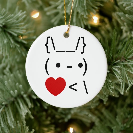 ASCII Text Art Bunny Rabbit Terug Keramisch Ornament (Boom)