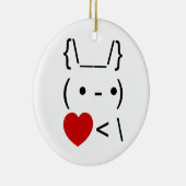 ASCII Text Art Bunny Rabbit Terug Keramisch Ornament (Rechts)