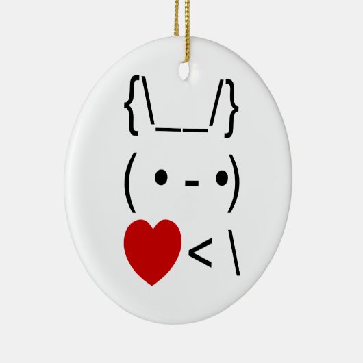 ASCII Text Art Bunny Rabbit Terug Keramisch Ornament (Rechts)
