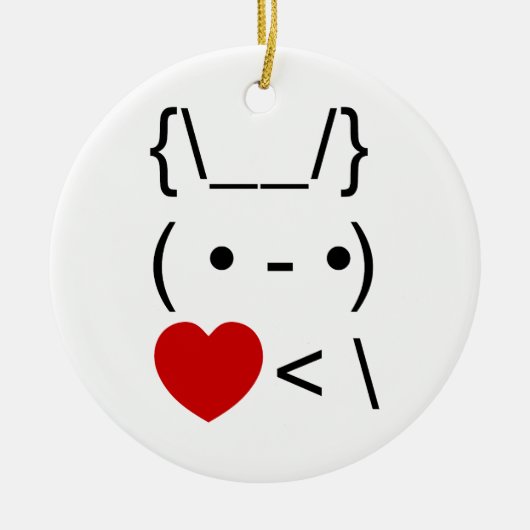 ASCII Text Art Bunny Rabbit Terug Keramisch Ornament (Voorkant)