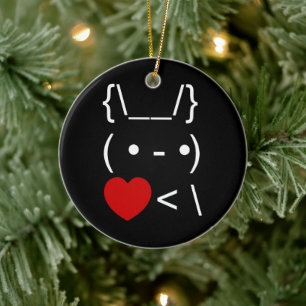 ASCII Text Art Bunny Rabbit Terug Keramisch Ornament