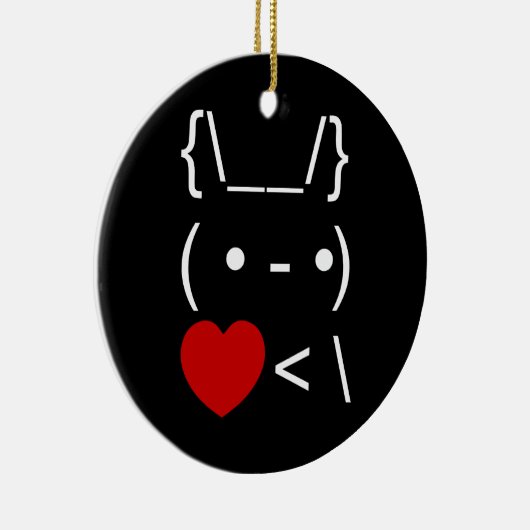 ASCII Text Art Bunny Rabbit Terug Keramisch Ornament (Rechts)