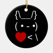 ASCII Text Art Bunny Rabbit Terug Keramisch Ornament (Voorkant)