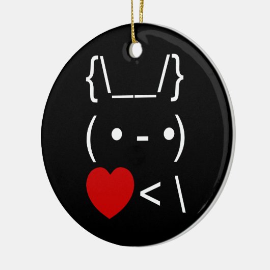 ASCII Text Art Bunny Rabbit Terug Keramisch Ornament (Links)