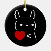 ASCII Text Art Bunny Rabbit Terug Keramisch Ornament (Achterkant)