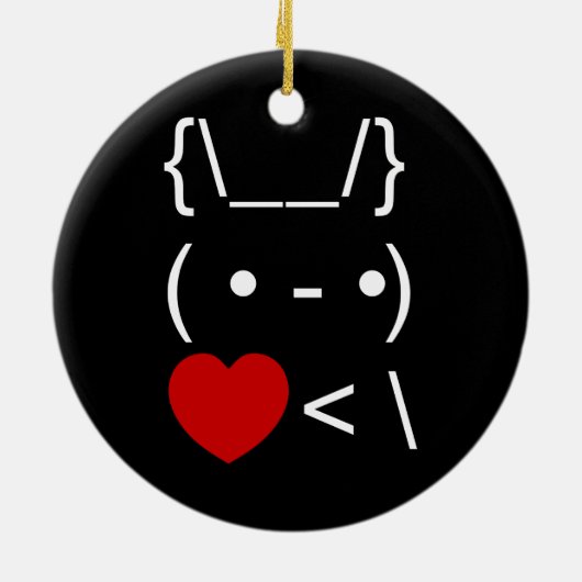 ASCII Text Art Bunny Rabbit Terug Keramisch Ornament (Achterkant)