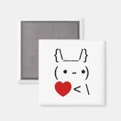 ASCII Text Art Bunny Rabbit Terug Magneet (Voorkant / Achterkant)