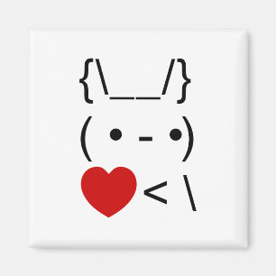 ASCII Text Art Bunny Rabbit Terug Magneet