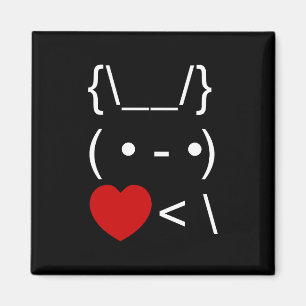 ASCII Text Art Bunny Rabbit Terug Magneet