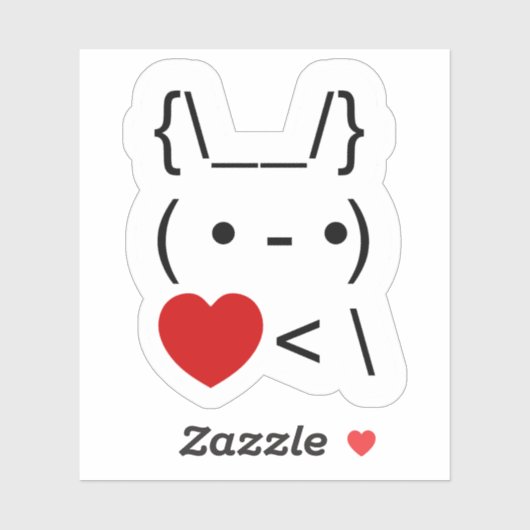 ASCII Text Art Bunny Rabbit Terug Sticker (Vel)