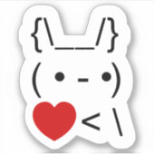 ASCII Text Art Bunny Rabbit Terug Sticker (Voorkant)