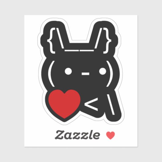 ASCII Text Art Bunny Rabbit Terug Sticker (Vel)