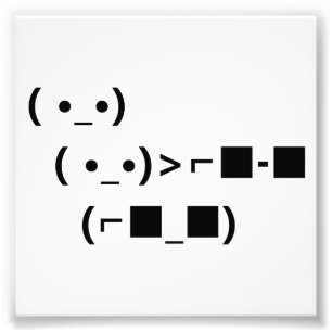 ASCII Unicode-zonnebril die ermee wordt behandeld Foto Afdruk
