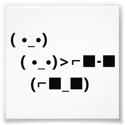 ASCII Unicode-zonnebril die ermee wordt behandeld Foto Afdruk (Voorkant)