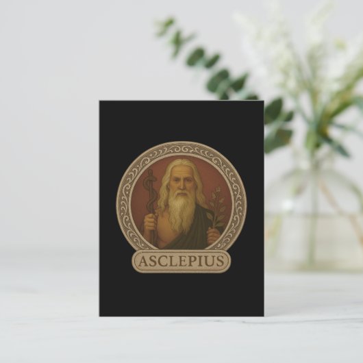 Asclepius God of Healing Postcard Briefkaart (Staand voorkant)