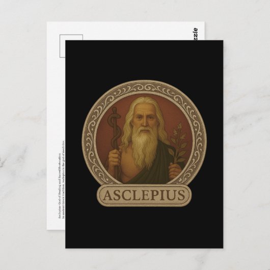 Asclepius God of Healing Postcard Briefkaart (Voorkant / Achterkant)